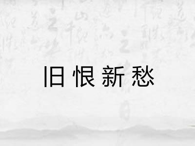 旧恨新愁