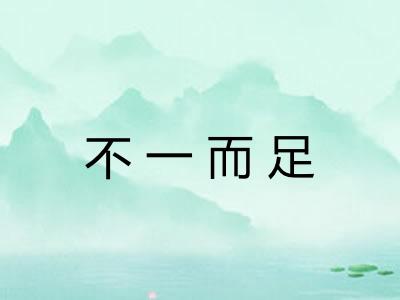 不一而足