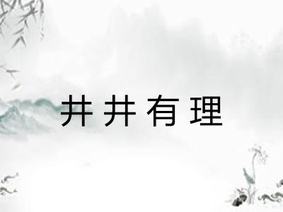 井井有理