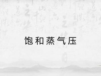 饱和蒸气压