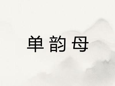 单韵母
