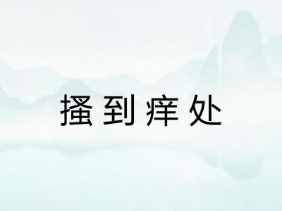 搔到痒处