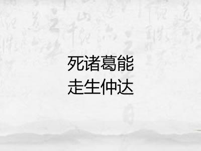 死诸葛能走生仲达