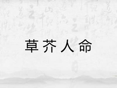 草芥人命