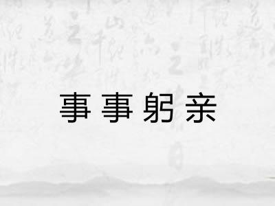 事事躬亲