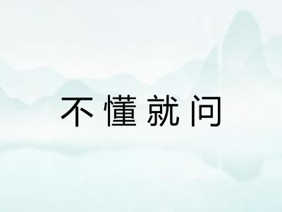 不懂就问