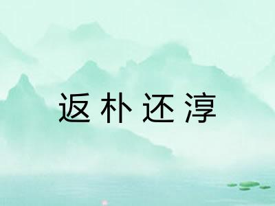 返朴还淳