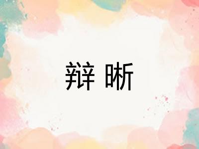 辩晰
