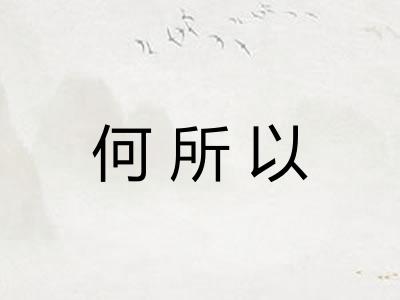 何所以