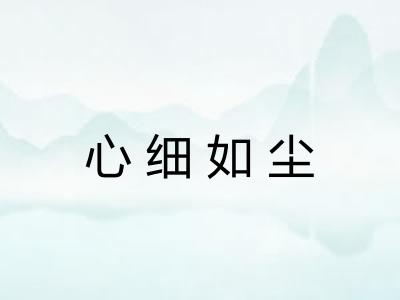 心细如尘