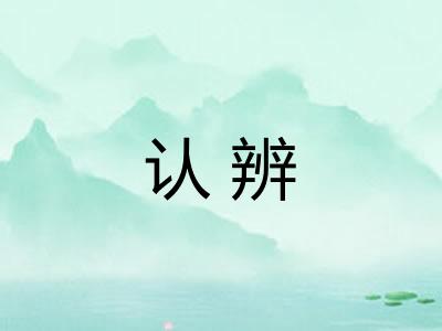 认辨