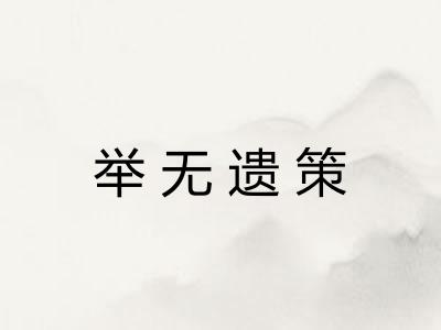举无遗策