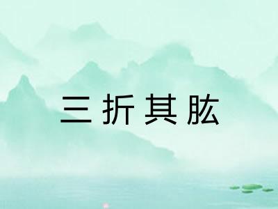 三折其肱