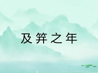 及笄之年