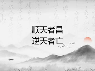 顺天者昌逆天者亡