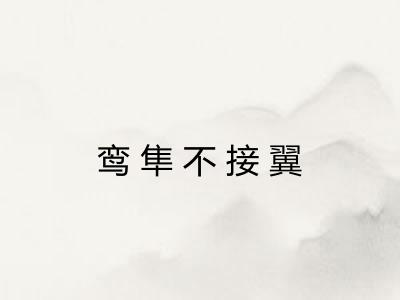 鸾隼不接翼