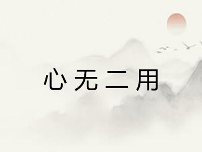 心无二用