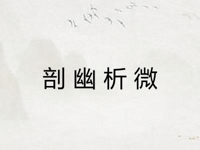 剖幽析微
