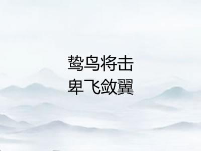 鸷鸟将击卑飞敛翼