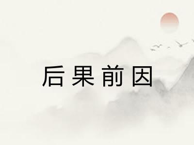 后果前因