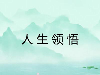 人生领悟