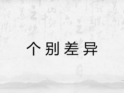 个别差异