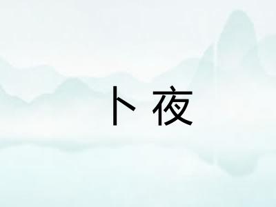 卜夜