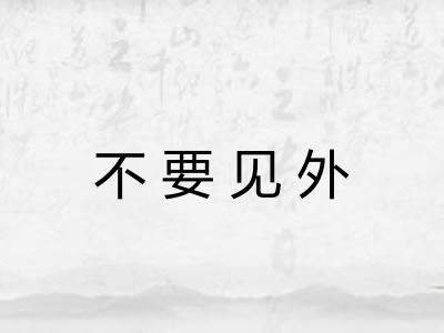 不要见外