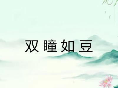 双瞳如豆