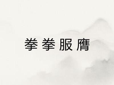 拳拳服膺