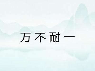 万不耐一