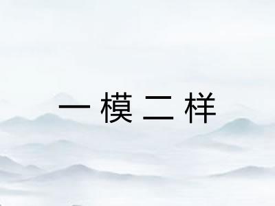 一模二样