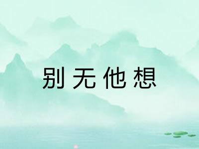 别无他想
