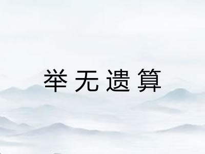 举无遗算