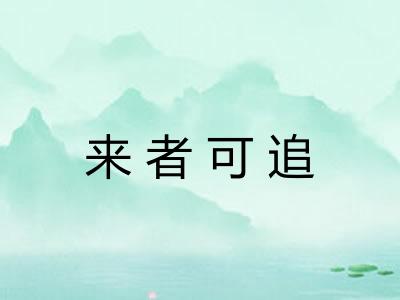 来者可追