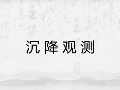 沉降观测