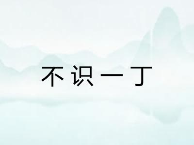 不识一丁
