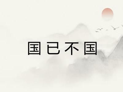 国已不国