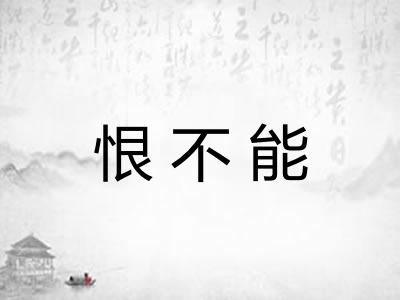 恨不能
