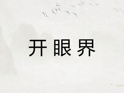 开眼界