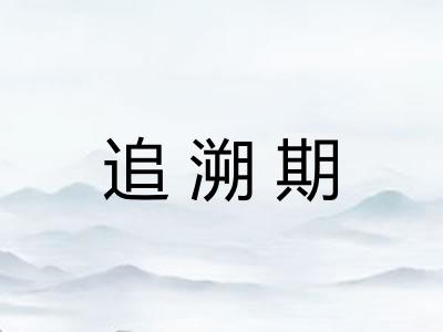 追溯期