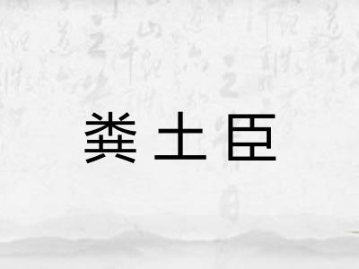 粪土臣