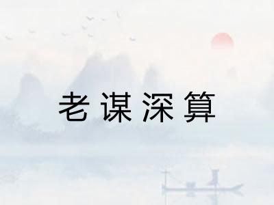 老谋深算