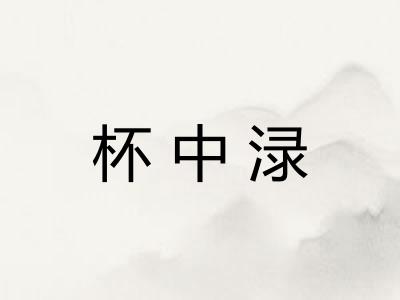杯中渌