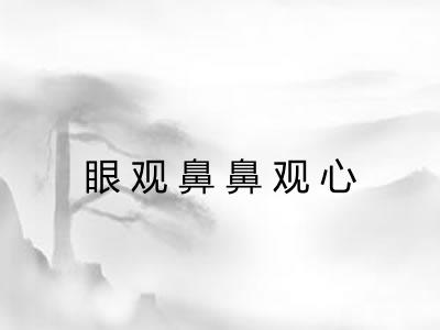 眼观鼻鼻观心