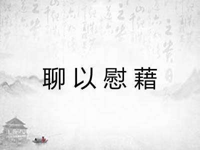 聊以慰藉