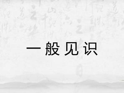 一般见识
