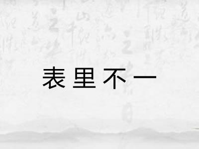 表里不一