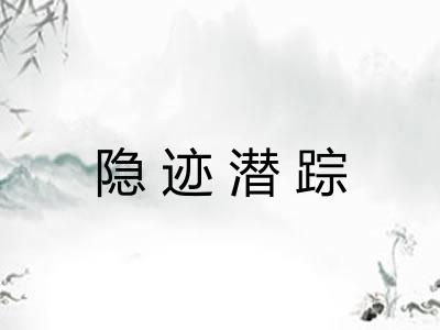 隐迹潜踪
