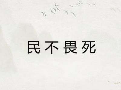 民不畏死